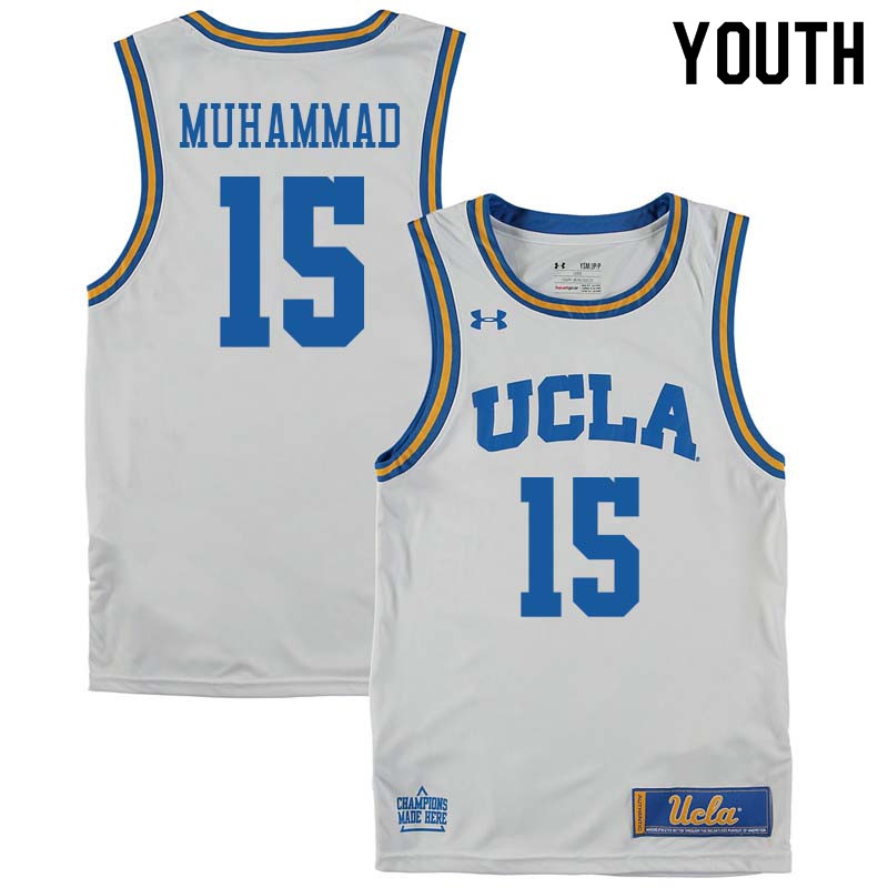 Youth #15 Shabazz Muhammad UCLA Bruins College Basketball Jerseys Sale-White - Click Image to Close